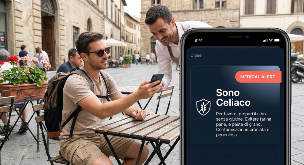 Traveler using Chef Card in Italy